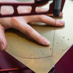 Charlotte Tollyfield at work in her studio at Yorkshire Art Space’ Persistence Works in Sheffield 2017 